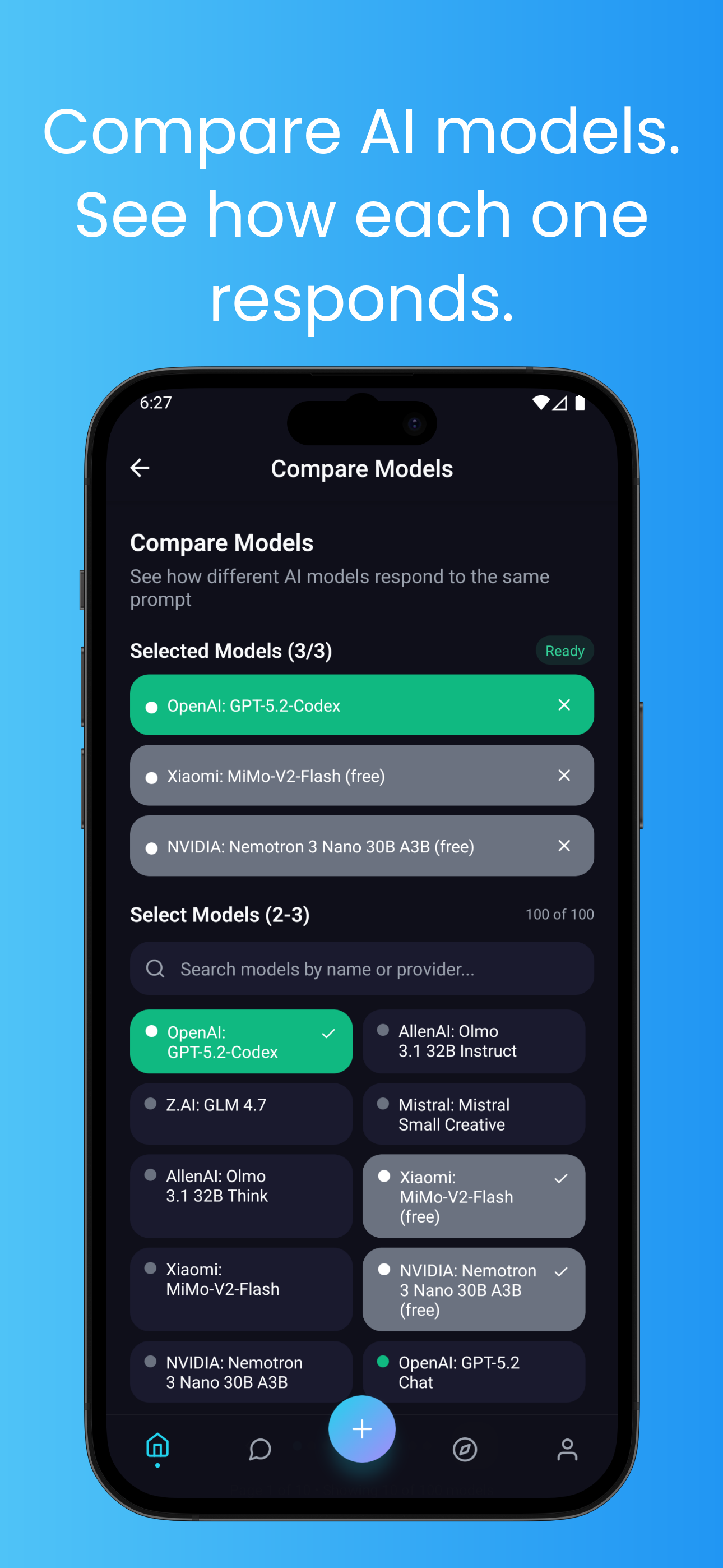 Compare AI Models - App Screenshot